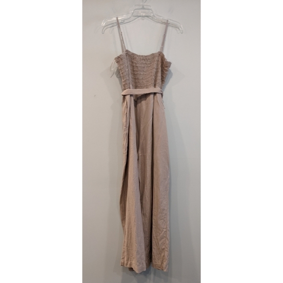 House of Harlow 1960 Linen Rayon Smocked Top Jumpsuit Size Large - Picture 2 of 7